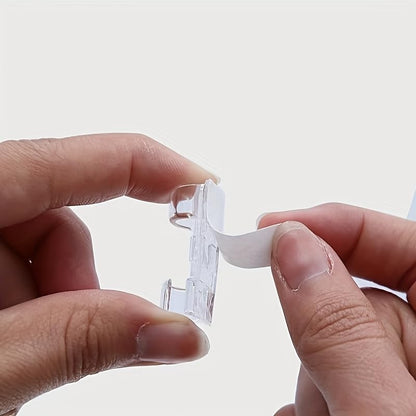 40 Pack Clear Cable Clips Self Adhesive, Cord Organizer for Desk Wall, Invisible Wire Management Holder, Small Ethernet Cable Ties for Office, Home, Car, TV