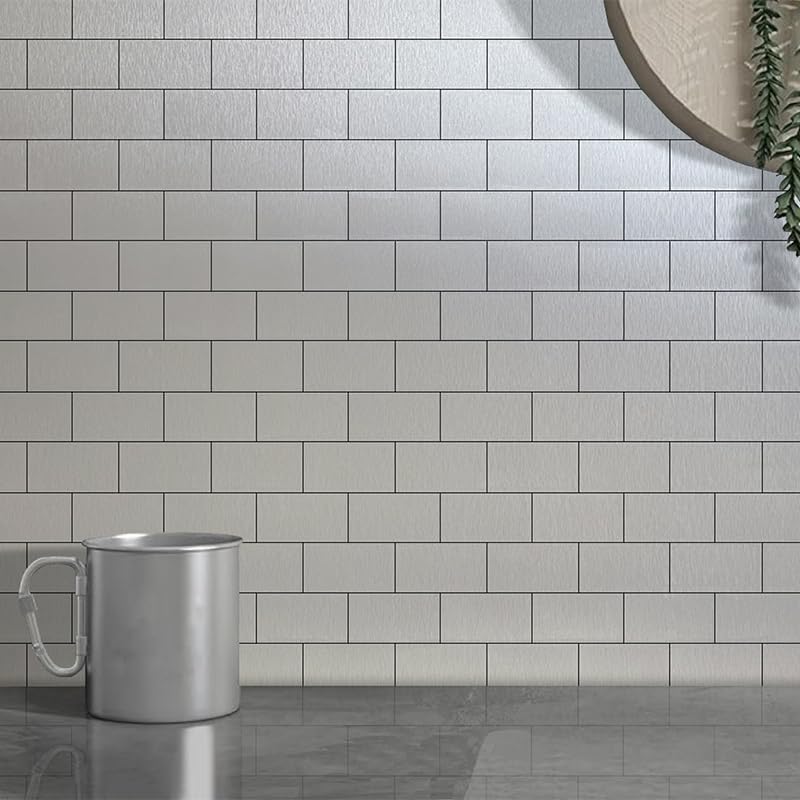 DICOFUN 10-Sheet Polished White Thick PVC Peel and Stick Backsplash, Ceramic Look Subway Tile White Kitchen Backsplash Peel and Stick Wall Tiles