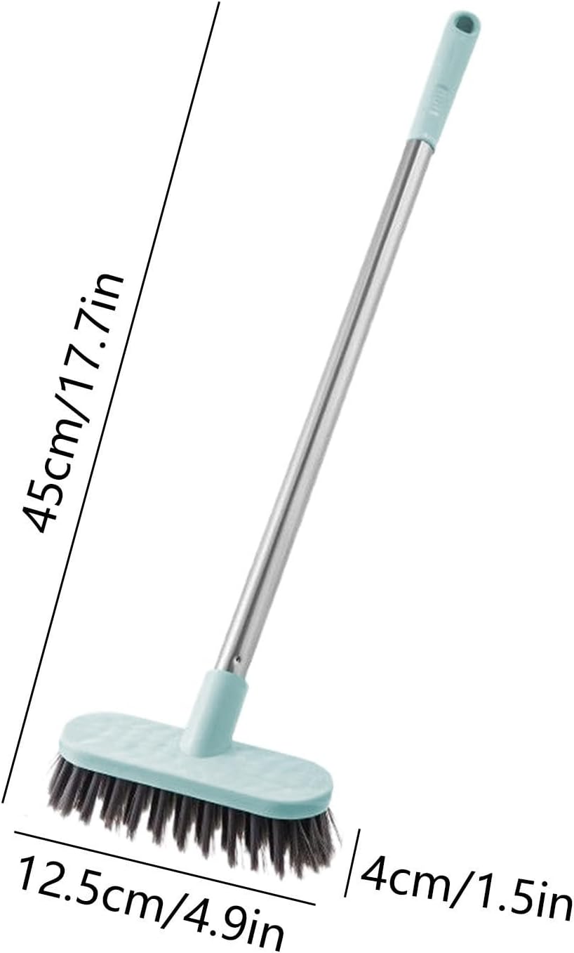 Floor Brush, 17.7inch Shower Scrub Brush with Stiff Bristles, Scrub Brushes for Cleaning Non-Scratch, Bathroom Scrub Brush for Cleaning Tile Wall Deck Bathroom Patio Garage Kitchen (Blue)