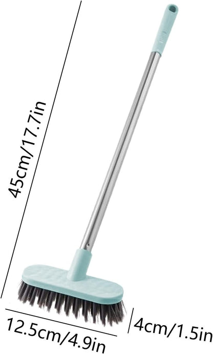 Floor Brush, 17.7inch Shower Scrub Brush with Stiff Bristles, Scrub Brushes for Cleaning Non-Scratch, Bathroom Scrub Brush for Cleaning Tile Wall Deck Bathroom Patio Garage Kitchen (Blue)