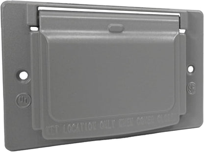 Sigma 14249 Weatherproof 1-Gang Horizontal GFCI Receptacle Cover, Gray