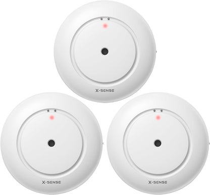 X-Sense Wi-Fi Water Leak Detector, Smart Water Sensor Alarm, Water Detector Alarm with 1700 ft Transmission Range for Kitchens, Basements, Bathrooms, 3 Water Detectors & 1 Base Station, Model SWS54