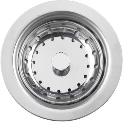 3.5" Kitchen Sink Deep Cup Drain Strainer with Rustproof Gasket | 304 stainless steel| Deep cup holds more debris| Leak-proof rubber gasket | Fit 3.5" standard kitchen sinks with mounting nut