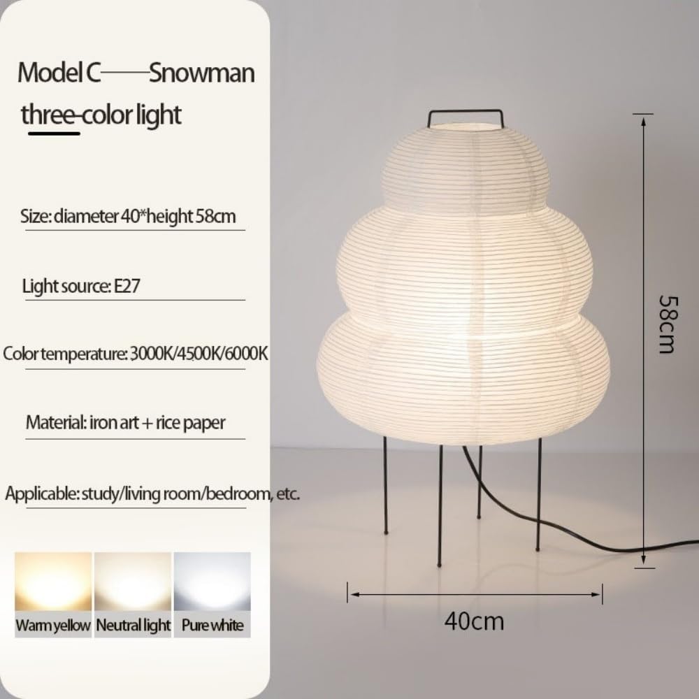 Floor Lamp Modern Dimmable Japanese Rice Paper Lantern Lamp Rice Paper Floor Lamp(A)