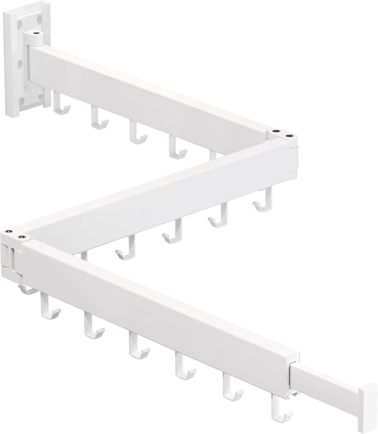 HEILAIYI Clothes Drying Rack for Laundry,Wall Mounted Clothes Hanger Rack,Folding,Retractable,Collapsible(J Shape Hooks)