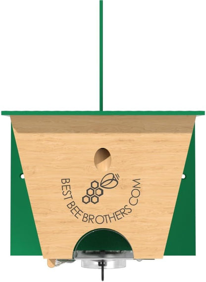 Best Bee Brothers Turbo Trap 2.0, Professional-Grade Carpenter Bee Trap for Outside with Bee Vault, Large Viewport & Spring-Loaded Door, 4.1” W x 4.8” H x 5.9” D