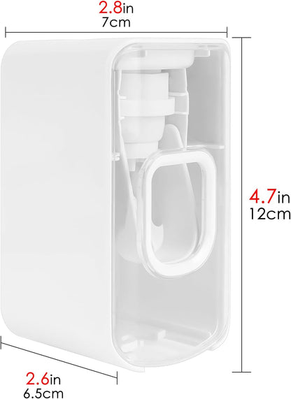 2 Slot Toothbrush Holder and Toothpaste Dispenser Wall Mounted, Automatic Toothpaste Squeezer, 2 in 1 Tooth Brush Toothpaste Organizer for Shower (Grey)