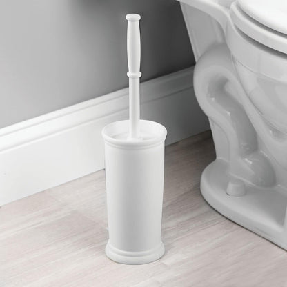 mDesign Metal Freestanding Slim Toilet Bowl Brush and Holder
