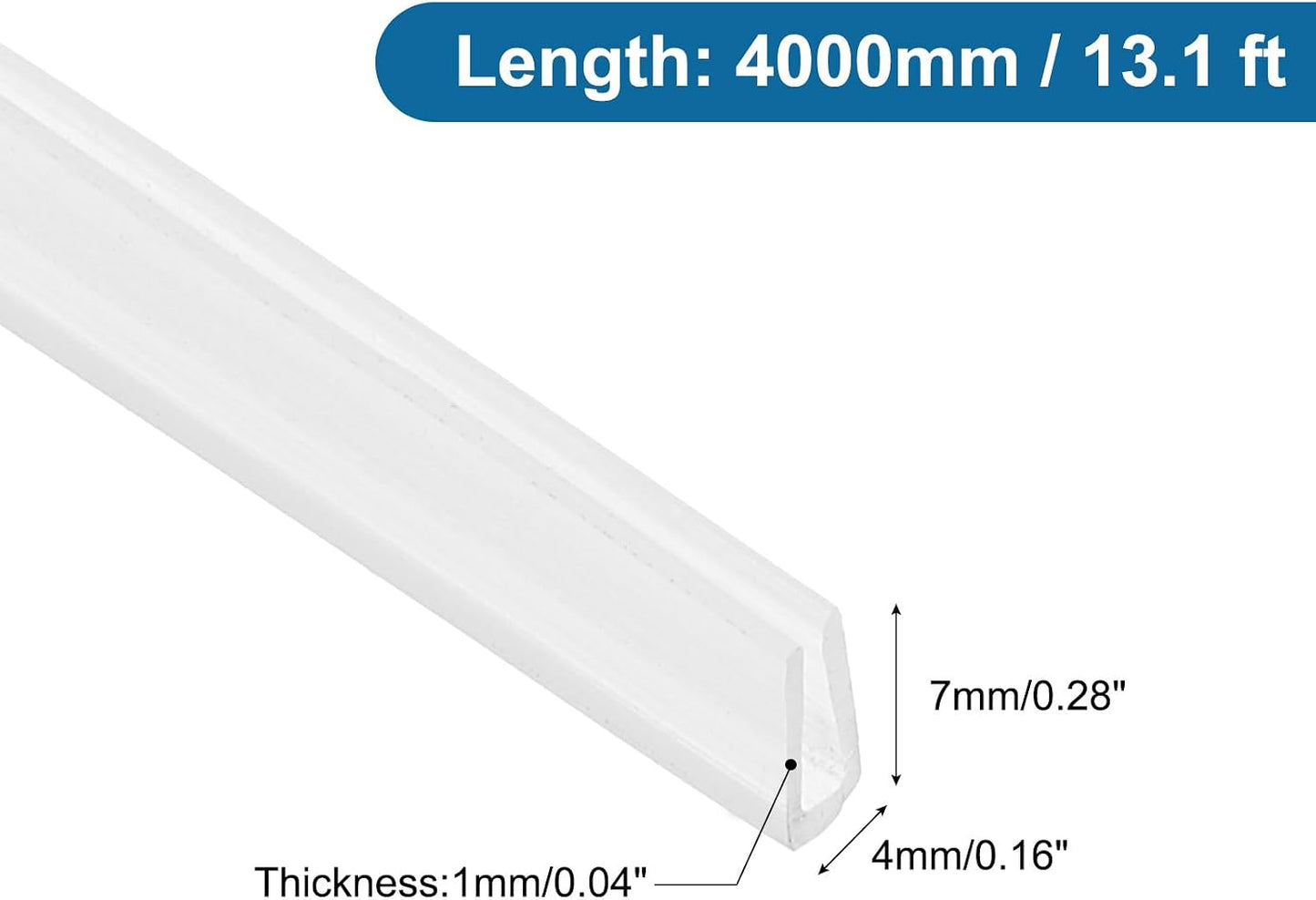 PATIKIL U Channel Edging Trim, 26Ft Sheet Metal Edge Guard Protector Rubber Edge Trim Air Sealed Seal Strip, 5/64" Slot, Fits 1/16"-5/64" Edge, 9/32" x5/128 x5/32