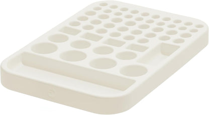 iDesign Plastic Divided Battery Organizer Insert, Coconut | 7.6" x 11.1" x 1"