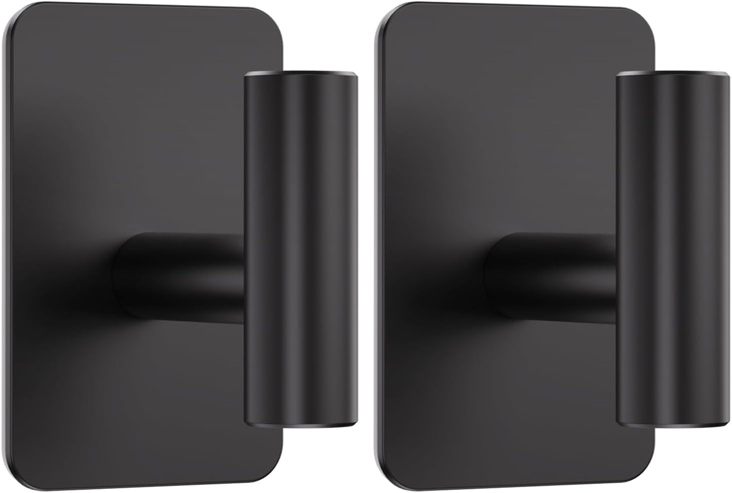 Heavy Duty Adhesive Hooks - 26lb Max, Sticky Wall Hooks Waterproof Stainless Steel for Hanging Towel, Coat, Robe, Towel Hooks Stick on Bathroom, Kitchen, Shower, Door (Black, 4 Pack)