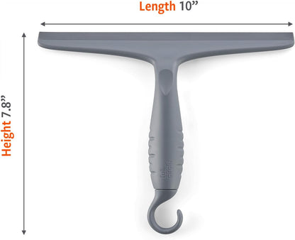 Full Circle Clean Ocean Squeegee - Shower, Glass, Window, Tile, Windshield - Streak-Free Finish with Rotating Hook for Easy Storage