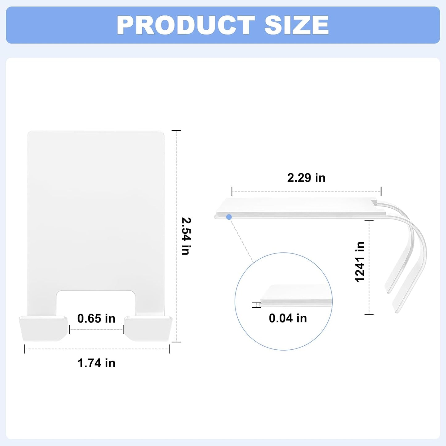 VIS'V Adhesive Razor Holder, Wall Mount Shower Razor Hooks for His and Hers, Metal, Waterproof, White, 2 Pcs