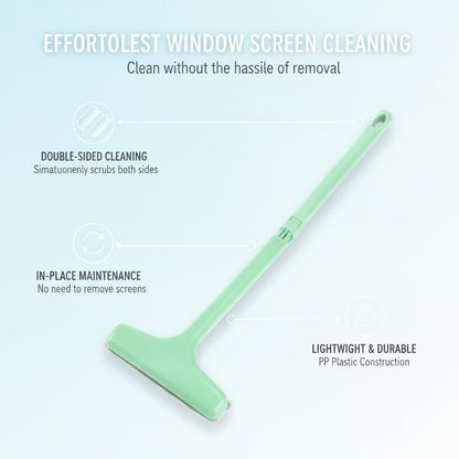 Home Window Care: Double-Sided Screen Cleaning Brush for in-Frame Mesh Maintenance, Durable PP Tool (1 Piece)
