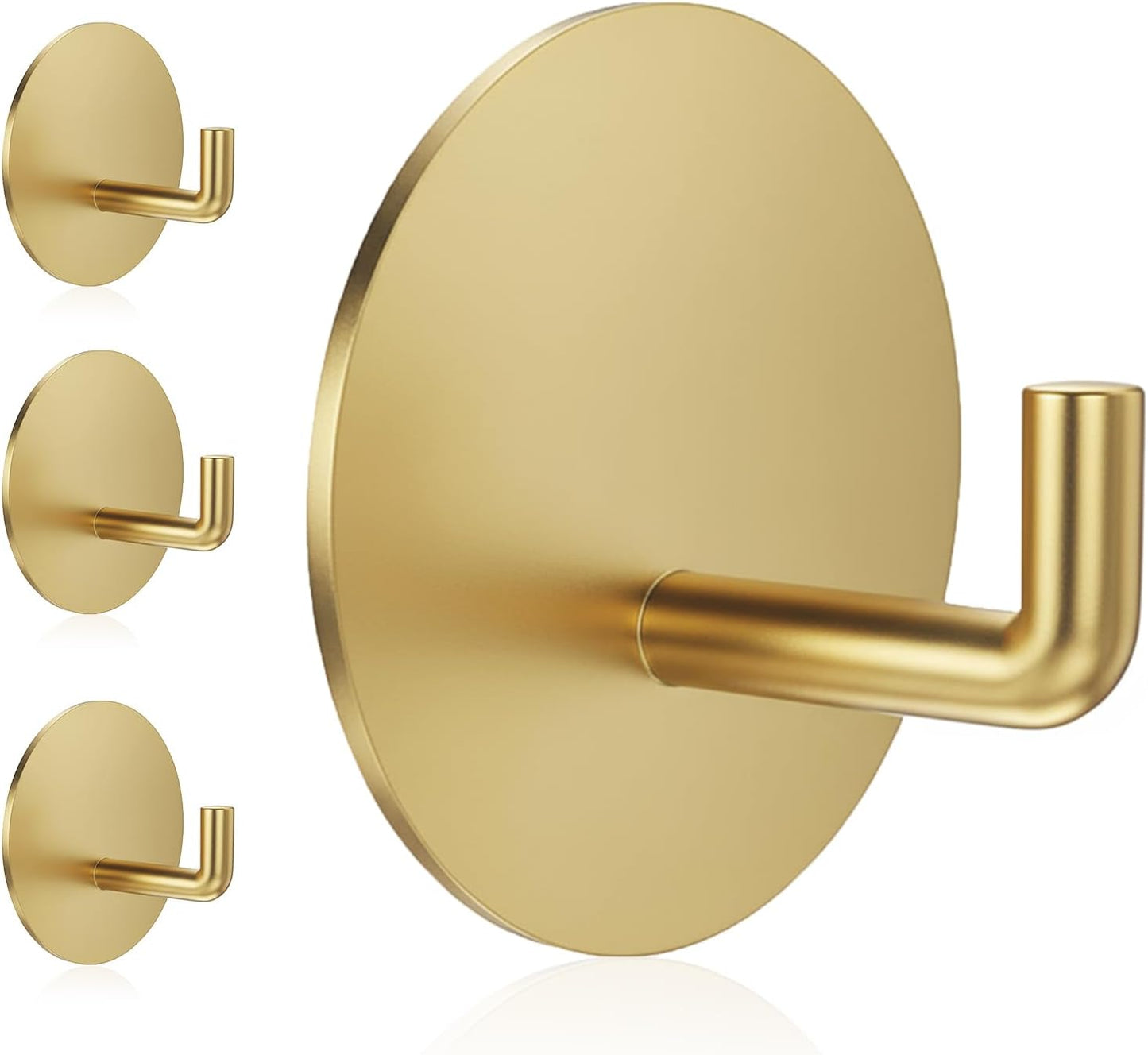 Rise age Adhesive Hooks Heavy Duty Waterproof in Shower Hooks for Hanging Loofah, Towels, Clothes, Robes for Bathroom Removable Adhesive Wall Hooks Door Hook Stainless Steel Black Stick on Hooks 4 Pcs