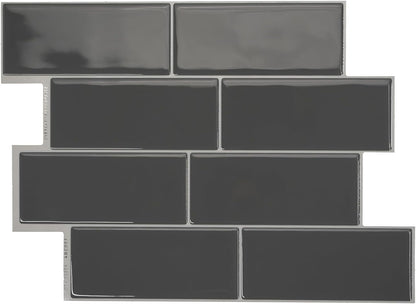 Smart Tiles Peel and Stick backsplash, Subway Teal Green, 11.55"x8.38" | Pack of 5 (2.8 sq ft), Glossy, Heat/Moisture Resistant, Low VOC, Kitchen/Bathroom, Renter Friendly, Made in Canada