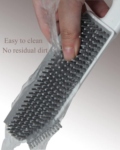 Multifunctional Cleaning Brush 2 Pcs Silicone Cleaning Brush Small Crevice Brush Scraper Brush Cleaner Kitchen Sink Squeegee Bathroom Countertop Floor Window Mirror Bathtub (White)