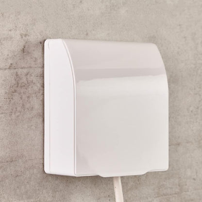 Heyiarbeit Weatherproof Cover Plug in Use Outlet Receptacle Protector 3.86"x4.33"x1.69"(LxWxH) for Retrofit Siding Construction 86 Type White 1Pcs
