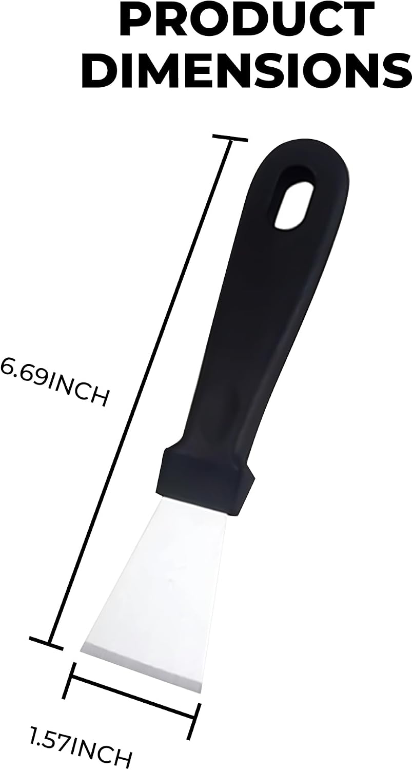 Glass Stove Curved Edge Scraper Flexible Black Straight Tool for Grease and Residue Removal