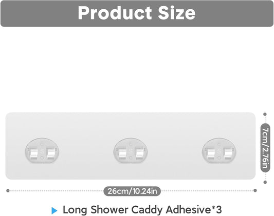 14 Pack Shower Caddy Adhesive Replacement, Transparent Strong Adhesive Hooks, No Drilling, Waterproof Wall Hooks for Shower Caddy, Bathroom Storage Shelves and Kitchen Racks