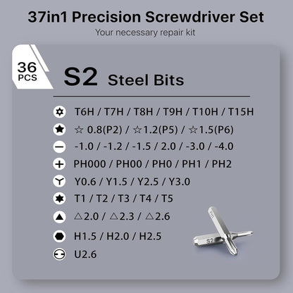 AXTH 25-in-1 Small Precision Screwdriver Set, Professional Magnetic Mini Repair Tool Kit for Phone, Computer, Watch, Laptop, Macbook, Ring Doorbell, Eyeglass, Electronic, [Bearing Steel] Screw Driver