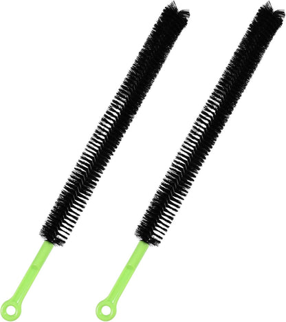 2pcs Sink Drain Brush, Bathroom Hair Clog Cleaner Nylon Stainless Steel Long Pipe Cleaners Dryer Lint Vent 17in Flexible Long Cleaning Brush for Toilet Floor Drain Kitchen Sewer Drain