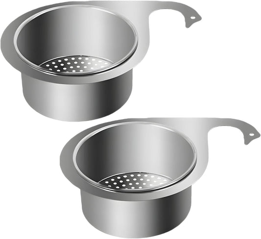 2 Pack Stainless Steel Swan Sink Strainer Basket, 2025 Upgraded Multifunction Hanging Sink Drain Strainer Basket, Hanging tap Strainer, Corner Sink Food Drain Basket Filter for Kitchen Sink (S)