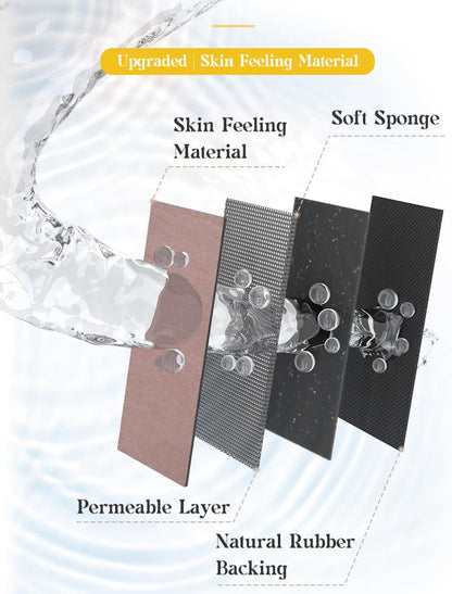 MontVoo -Bath Mat-Rubber Backing Non SlipThin Bathroom Rugs Fit Under Door- Quick Dry Absorbent Faux Suede Surface Grey Bathroom Floor Mats-Shower Rug for in Front of Bathtub Shower Gray 16x24