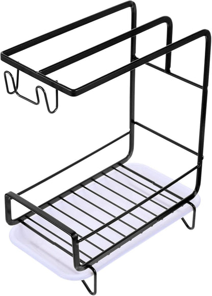Healeved Multi-Functional Sponge Holder Dishcloth Drying Rack for Kitchen Sink Wall-Mounted Organizer for Wiping Cloth and Cleaning Supplies Space-Saving Storage