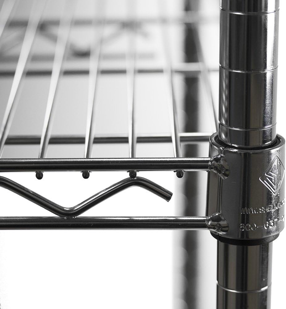 Shelving Inc. 12" d x 30" w Chrome Wire Shelving with 2 Tier Shelves, Weight Capacity 800lbs Per Shelf