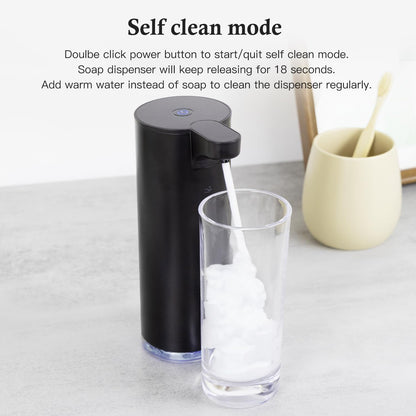 LAOPAO Automatic Soap Dispenser Foaming: Rechargeable Touchless Soap Dispenser Stainless Steel Foam Soap Dispenser for Bathroom Hand Soap Pump for Kitchen Xmas Gift, 9oz, White