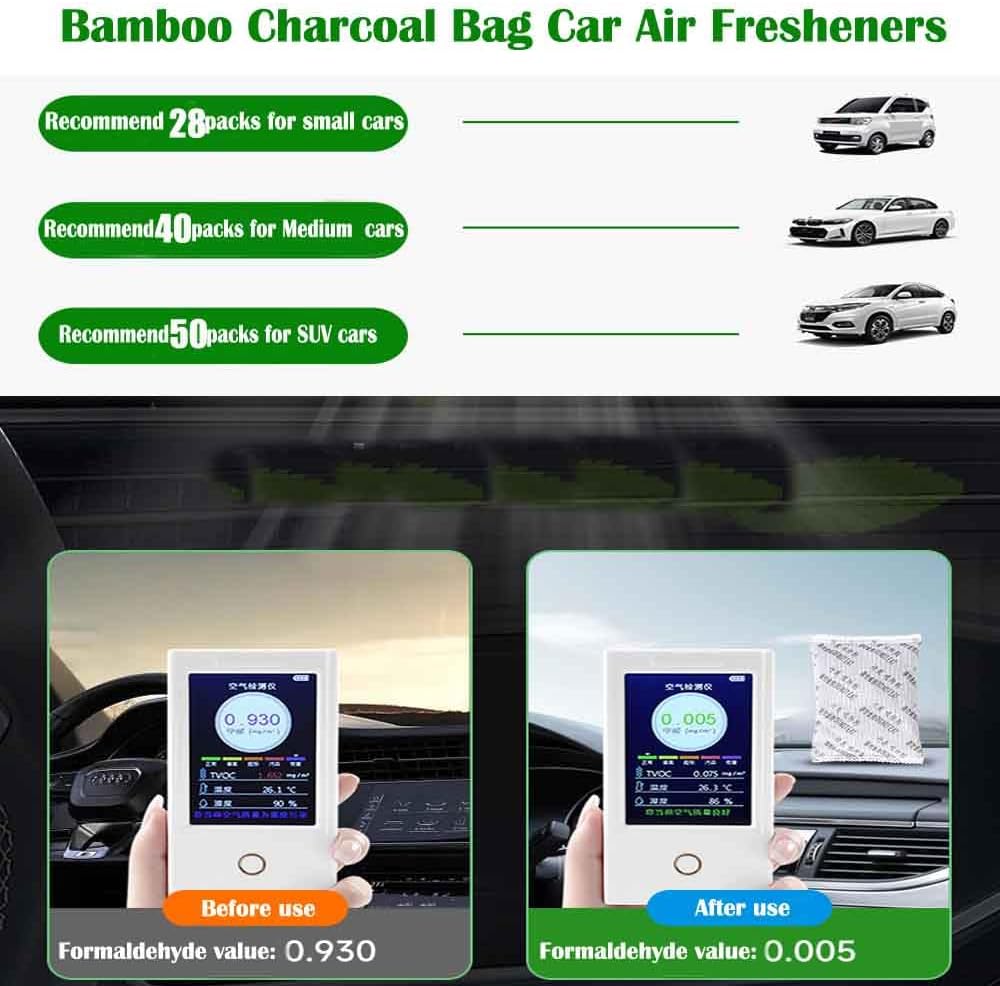 50Pack Natural Activated Charcoal Odor Absorber Air Purifying Bag for Home or Shoe Odor Eliminator; Car Air Freshener;Drawer Deodorizers; 5g/Pack Natural Air Freshener for Home,Car,Closet,Pets