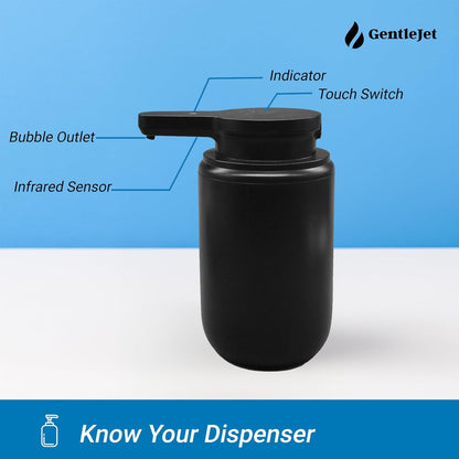 GentleJet SimpleFoam Automatic Foaming Soap Dispenser – Touchless Sensor, USB-C Rechargeable, IPX5 Waterproof, Dual Output for Bathroom Kitchen Sink, ABS Compact Design