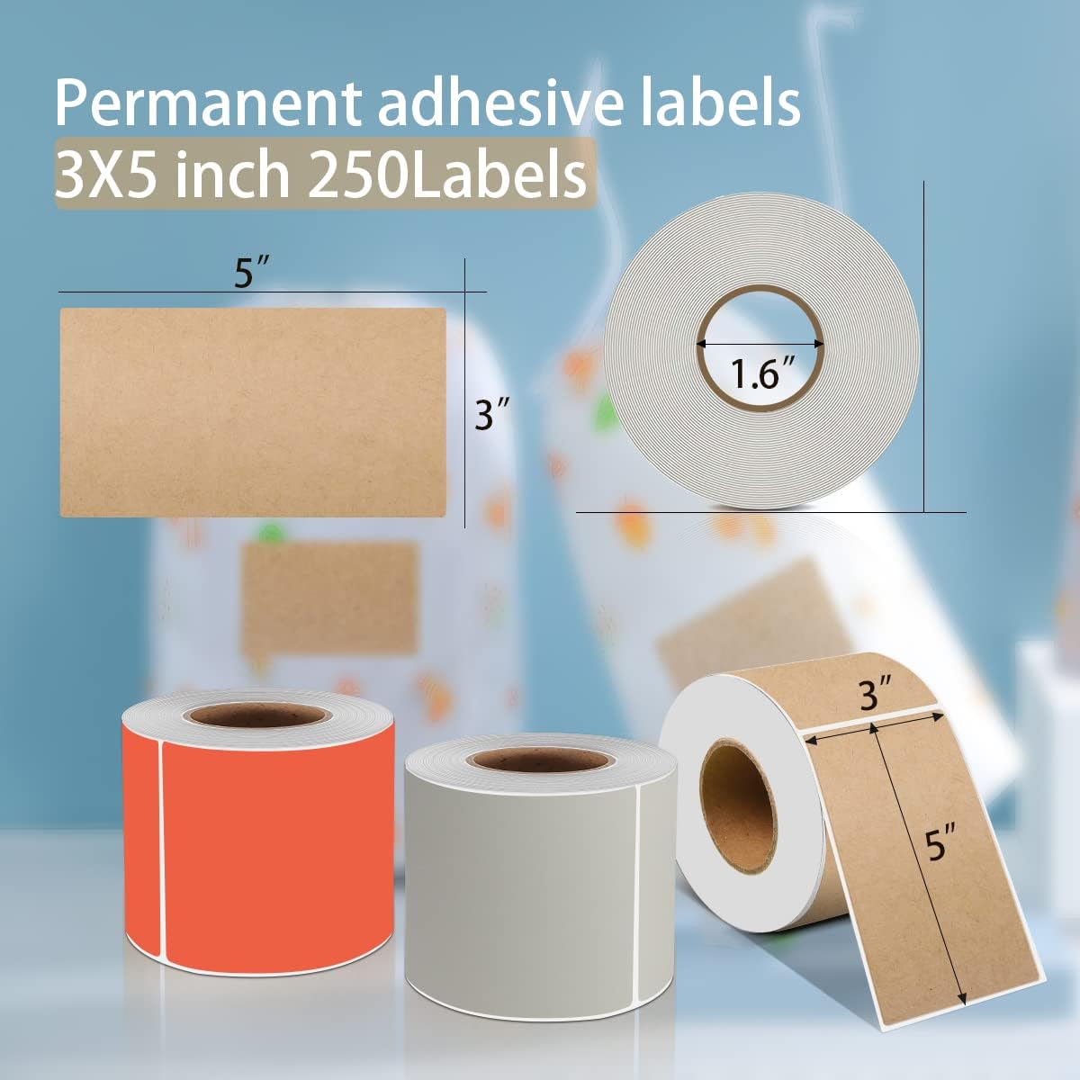 PARLAIM 3 X 5 Inch Rectangle Adhesive Color Coding Stickers,Square Inventory Stickers -250 Per Dispenser Box (Fluorescent Green)