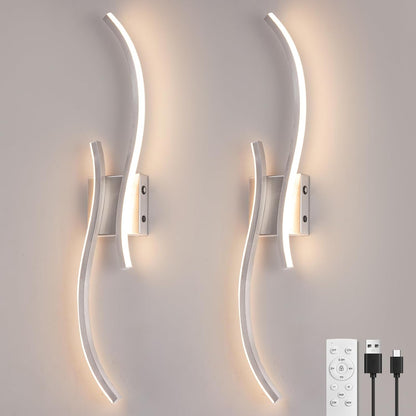 CANEOE Battery Operated Wall Sconce Set of 2, 18000mAh Gold Rechargeable Wall Lights with Remote Control,3000K-6000K Dimmable LED Wireless Wall Light for Living Room Bedroom Hallway,39.3 Inch (Gold)