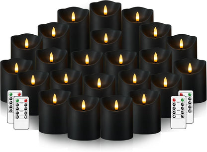 Nimiko Flameless Candles with Remote, Battery Operated Flickering Flameless Candles, LED Candles with Timer 2/4/6/8H, with Realistic LED Candles Set of 9 (D3 x H 3" 4" 5" 6" 7") (White)