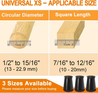 VIUME 24 Pcs Chair Leg Floor Protectors for Hardwood Floors Silicone Covers Felt Pads Furniture Leg Caps Anti-Scratch Reduce Noise Fit (1-5/16" to 2")