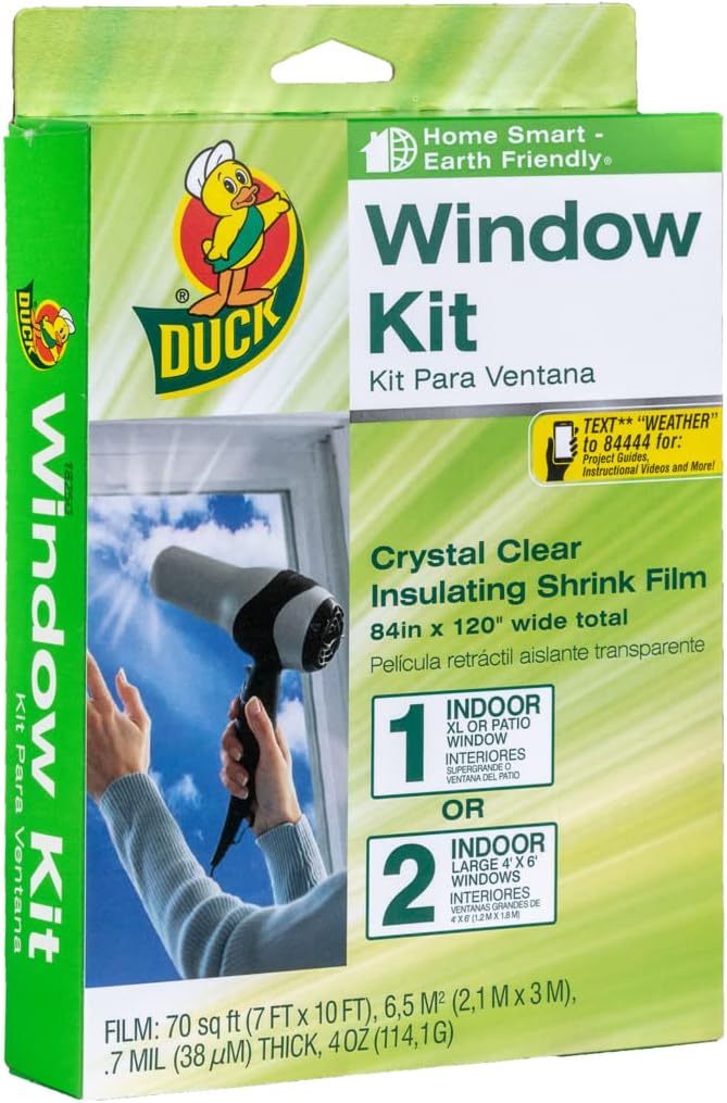 Duck 286218 Extra Large Patio Door Shrink Film Window Insulation kit, 1, Crystal Clear