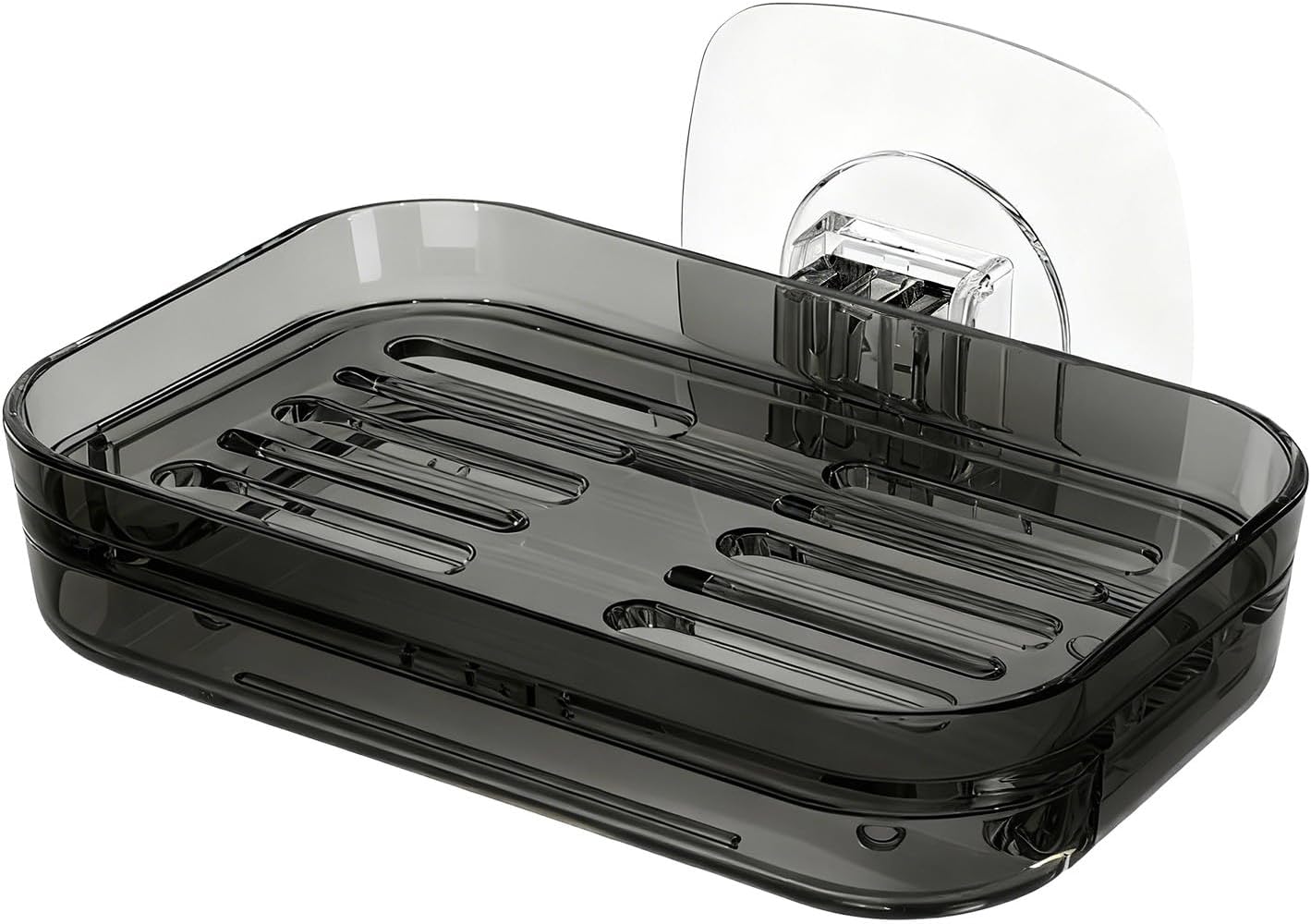 Soap Dish for Shower Clear Soap Holder Pull-Out Water Tray No Drilling Required Strong Fixation for Rv Bathroom and Kitchen Easy（1 Pack）