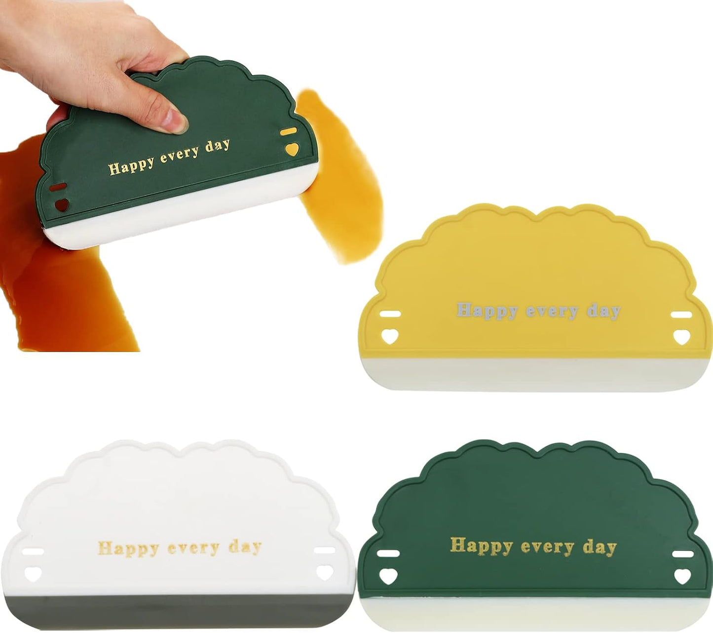 3 Pack Silicone Sink Squeegee, Mirror Cleaner Kitchen Sink Cleaner for Home Kitchen Countertop Car Window and Bathroom Mirror Squeegee
