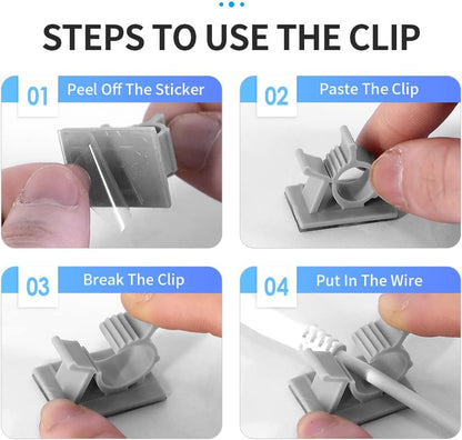 Viaky 30 Pcs Black Clips Self Adhesive Backed Nylon Wire Adjustable Cable Clips Adhesive Cable Management Drop Wire Holder