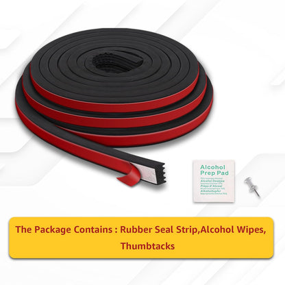326A0004 Service Kit 30FT Extra Long Ribbed Bulkhead Seal, 3/5" x 360" Self Adhesive EPDM Foam Rubber Weather Stripping Tape for Tonneau Cover, Truck Bed, RV, Boat, Marine, Garage Door, Auto Tailgate