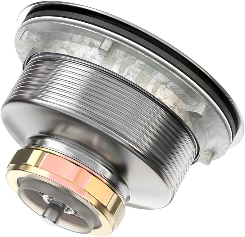 KONE 3-1/2 Inch Kitchen Sink Drain Strainer Assembly Made by All Stainless Steel with Strainer Basket/Drain Stopper, Replacement for Standard Commercial Drains