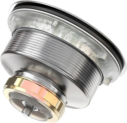 KONE 3-1/2 Inch Kitchen Sink Drain Strainer Assembly Made by All Stainless Steel with Strainer Basket/Drain Stopper, Replacement for Standard Commercial Drains