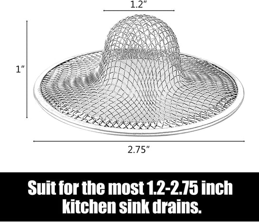 10pcs Mesh Sink Strainer, 4.5" Diameter Stainless Steel Slop Basket Filter Trap, Metal Kitchen Drain Strainer, Hair Basket Drain - Fits Most Kitchen Sinks, Bathroom Sinks,Shower Drains,Floor Drain