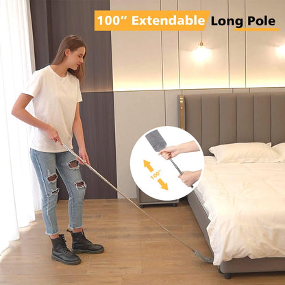 Microfiber Duster Kit for High Ceiling (6pcs), Extendable Dusters for Cleaning with 100" Extension Pole, Long Feather Duster for Fan/Car, House Cleaning Tool Kit by OOSOFITT