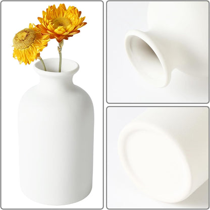 YANLING 6 Pack White Vase Small Ceramic Vases for Decor, Bud Vases | for Centerpieces White Vases for Flowers Boho Home Decor, Pampas Grass Dried Flowers Vases