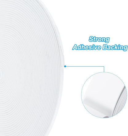 PATIKIL Weather Stripping Door Seal Strip, 3/8 Inch x 1/4 Inch x 32 Ft Self Adhesive Soundproof High Density Foam Tape Insulation for Door Window Air Conditioning, White - Colors B