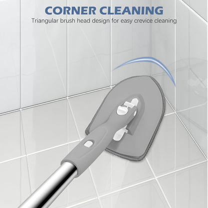 SetSail Tile Tub Scrubber Brush 3-in-1 Shower Scrubber with 52-inch Adjustable Long Handle Shower Cleaner Brush and 3 Detachable Replacement Brush Heads for Cleaning Bathroom Kitchen Walls Tub Tile
