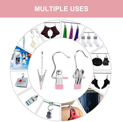 Boot Hangers Clips, 16 Pack Laundry Hooks Hanging Clips Clothes Pins Closet Hanger Organizer Clamps Socks Towel Clips Heavy Duty Clothespins Bulk Hanger Clips for Closet Travel Pants Socks Handbags